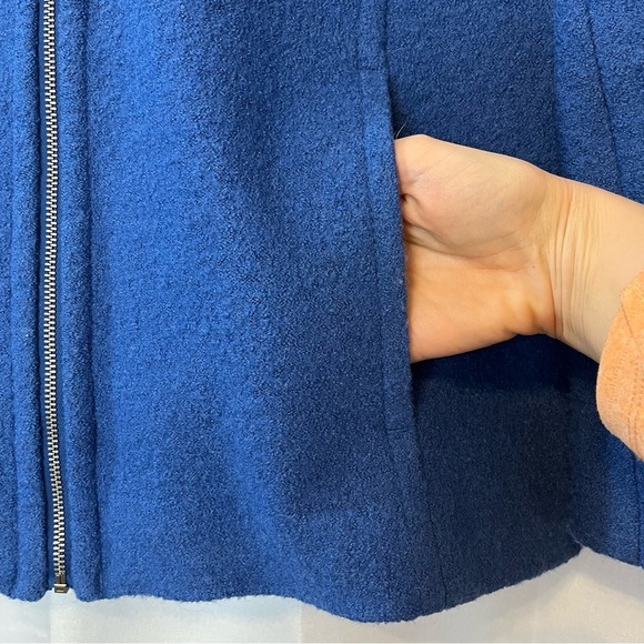 Lands' End Full Zip Funnel Neck Wool Blend Jacket - Size 14 - Picture 5 of 11